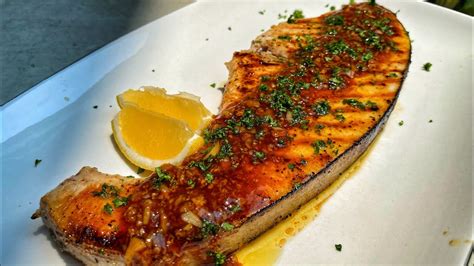 Grilled Blue Marlin with Lemon.
